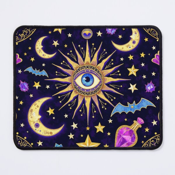 Item preview, Mystical Celestial Eye – Gothic Moon, Stars & Magic Seamless Pattern designed and sold by Dream Bloom Gallery.