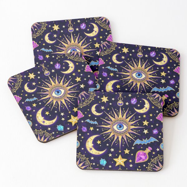 Item preview, Mystical Celestial Eye – Gothic Moon, Stars & Magic Seamless Pattern designed and sold by Dream Bloom Gallery.