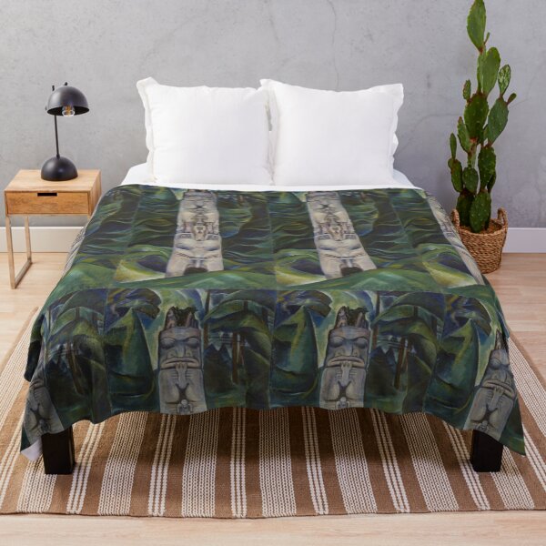 Item preview, Totem and Forest, First Nations, British Columbia native totem landscape painting print by Emily Carr designed and sold by Jéanpaul  Ferro.