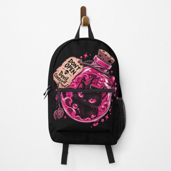 Item preview, Bottled Devil - Evil cute Black Cat - Pink Edition - Aesthetic Design designed and sold by Just4Sinners.