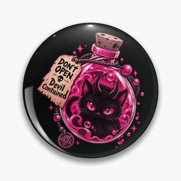 Item preview, Bottled Devil - Evil cute Black Cat - Pink Edition - Aesthetic Design designed and sold by Just4Sinners.
