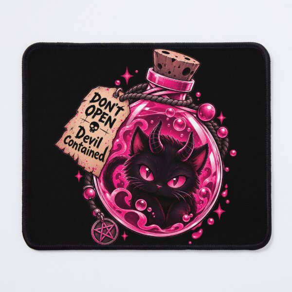 Item preview, Bottled Devil - Evil cute Black Cat - Pink Edition - Aesthetic Design designed and sold by Just4Sinners.