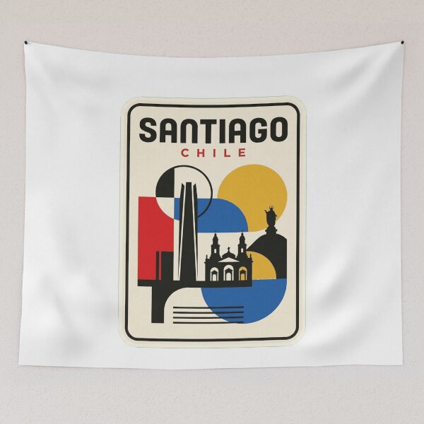 Item preview, Retro Santiago Bauhaus Geometric Skyline designed and sold by k3rstman1.
