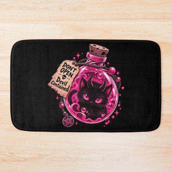 Item preview, Bottled Devil - Evil cute Black Cat - Pink Edition - Aesthetic Design designed and sold by Just4Sinners.