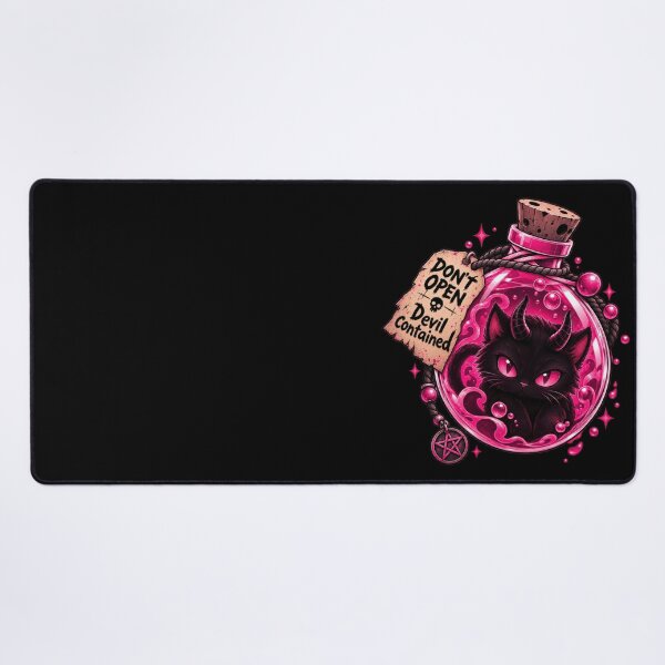Item preview, Bottled Devil - Evil cute Black Cat - Pink Edition - Aesthetic Design designed and sold by Just4Sinners.