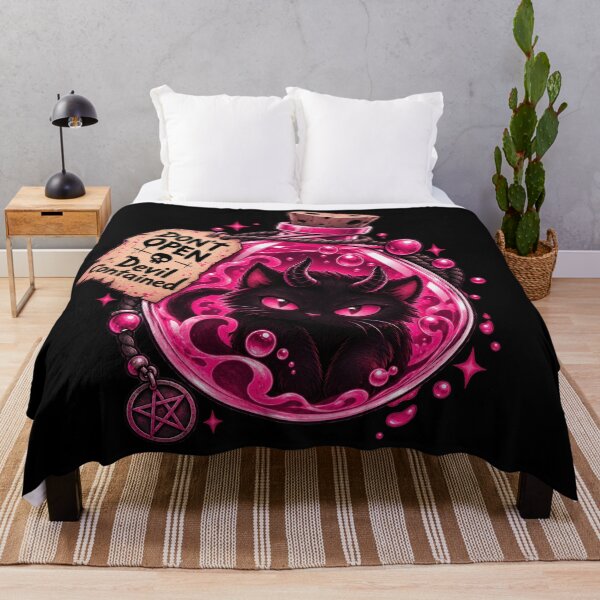 Item preview, Bottled Devil - Evil cute Black Cat - Pink Edition - Aesthetic Design designed and sold by Just4Sinners.