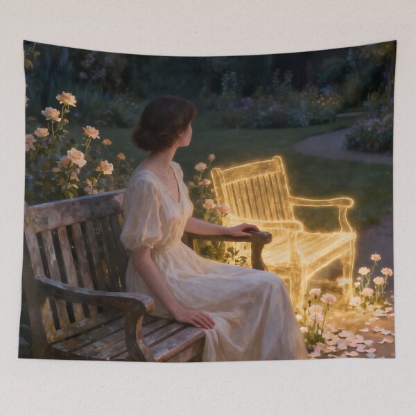 Item preview, Woman in Garden of Memory – Surreal Loss, Absence & Remembrance Fine Art designed and sold by stylishdzign.