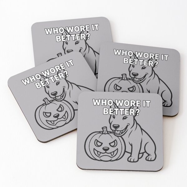 Item preview, Who Wore It Better Bull Terrier Pumpkin Halloween Funny Dog designed and sold by The Bold Line Studio.