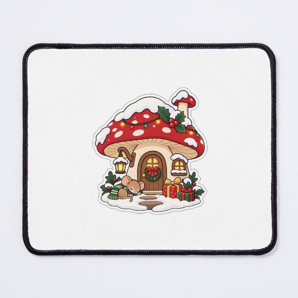 Item preview, Cute Christmas Mouse Sleeping Beside a Cozy Cottage designed and sold by naruto4925.