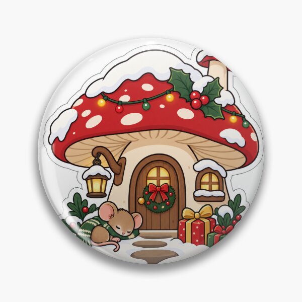 Item preview, Cute Christmas Mouse Sleeping Beside a Cozy Cottage designed and sold by naruto4925.