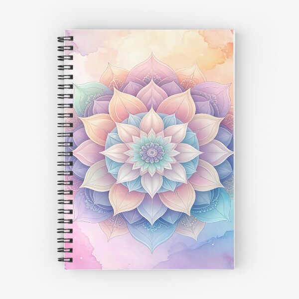 Artikelvorschau, Pastellblüten Mandala mit Hintergrund entworfen und verkauft von LiskoDesign.