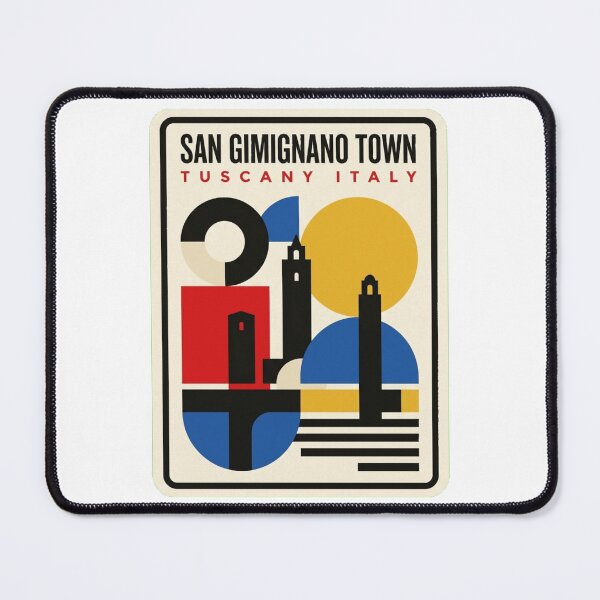 Item preview, Retro San Gimignano Town Bauhaus Geometric Skyline designed and sold by k3rstman1.