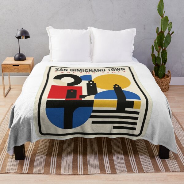 Item preview, Retro San Gimignano Town Bauhaus Geometric Skyline designed and sold by k3rstman1.
