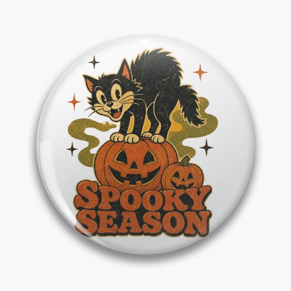 Item preview, Spooky Season Vintage Black Cat and Halloween Pumpkins designed and sold by KMMODERNDESIGNS.