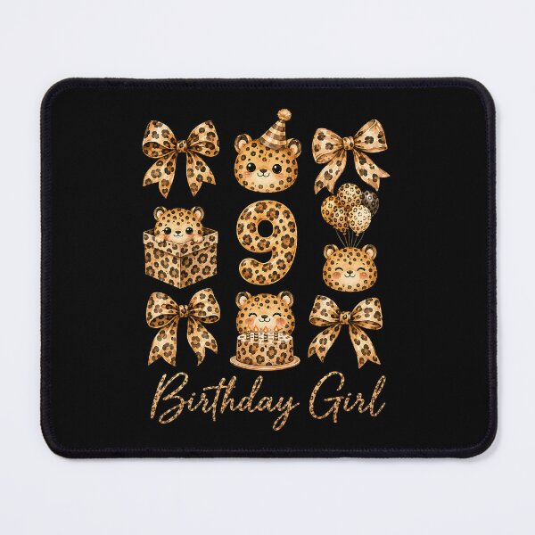 Item preview, 9th Birthday Girl Leopard Coquette Bow Celebration designed and sold by ostenlee.