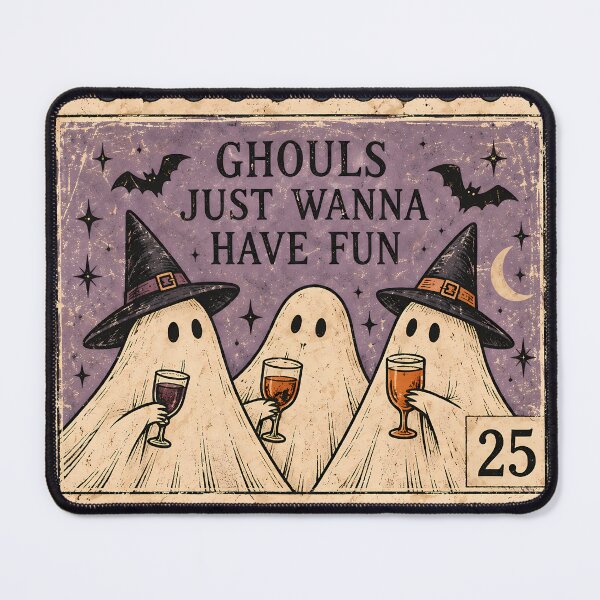 Item preview, Ghouls Just Wanna Have Fun Wine Drinking Ghosts Vintage Stamp designed and sold by VIVID COLORS CLUB.