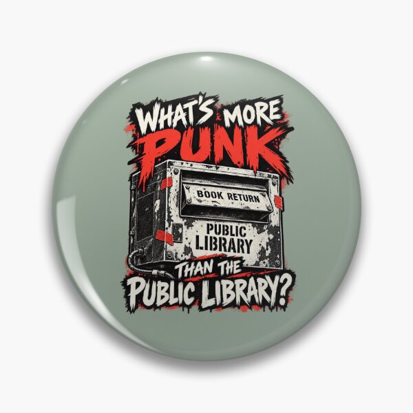 Item preview, Punk Librarian Public Library Book Return designed and sold by POD DYNASTY | Original Print On Demand T-Shirt Graphics.