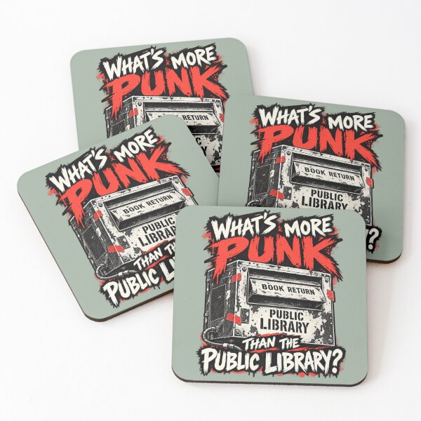 Item preview, Punk Librarian Public Library Book Return designed and sold by POD DYNASTY | Original Print On Demand T-Shirt Graphics.