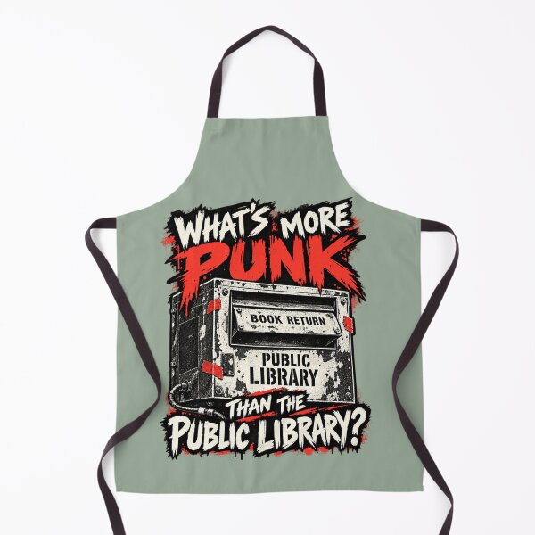 Item preview, Punk Librarian Public Library Book Return designed and sold by POD DYNASTY | Original Print On Demand T-Shirt Graphics.