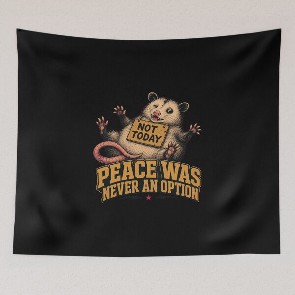 Item preview, Funny Opossum Shirt, "Peace was never an option" , Sarcastic Opossum Deadpan Humor  designed and sold by Mildly-Talented.