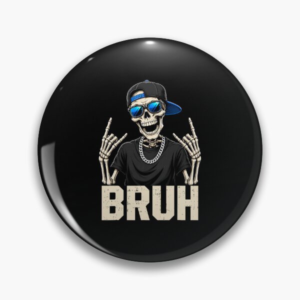 Item preview, Cool Bruh Skeleton with Cap Rocker Halloween Style designed and sold by ostenlee.