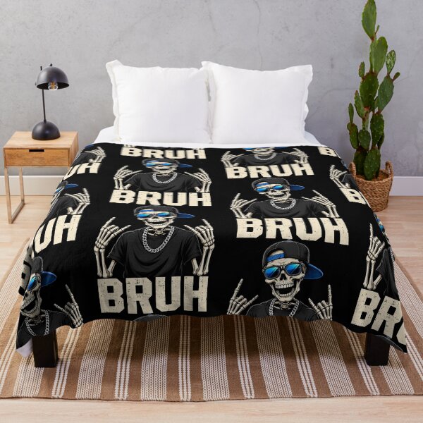 Item preview, Cool Bruh Skeleton with Cap Rocker Halloween Style designed and sold by ostenlee.