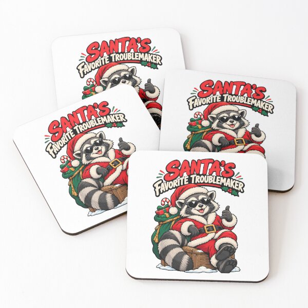 Item preview, Santa's Favorite Troublemaker Funny Raccoon Christmas Holiday Design designed and sold by BDLuck2021.