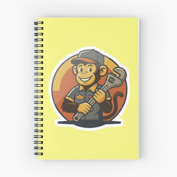 Item preview, Retro Mechanic Monkey Holding A Wrench Sticker designed and sold by bvdesignart.