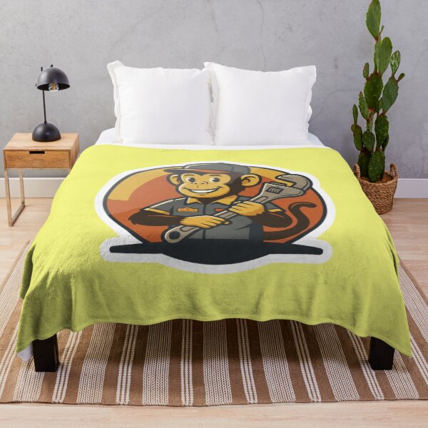 Item preview, Retro Mechanic Monkey Holding A Wrench Sticker designed and sold by bvdesignart.