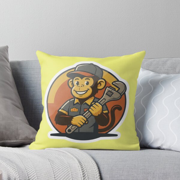 Item preview, Retro Mechanic Monkey Holding A Wrench Sticker designed and sold by bvdesignart.