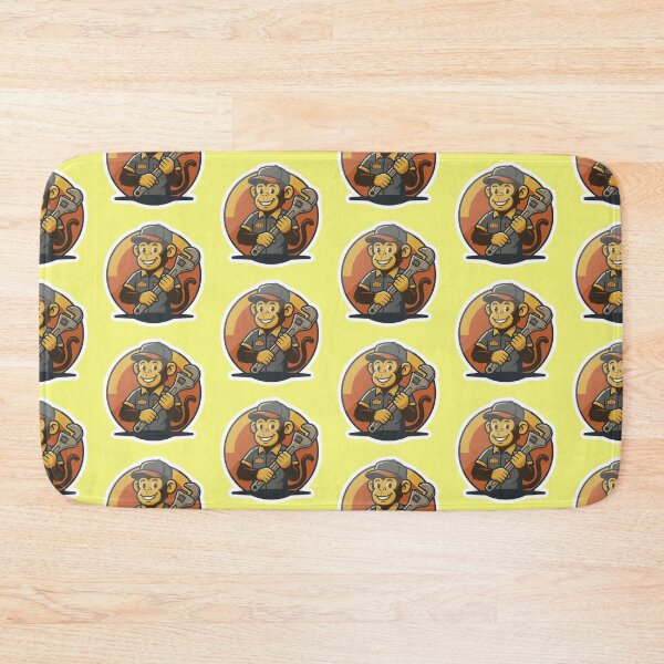 Item preview, Retro Mechanic Monkey Holding A Wrench Sticker designed and sold by bvdesignart.