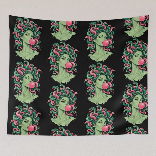 Item preview, Medusa Bubblegum Goddess Snake Hair Mythology Feminist Fantasy designed and sold by OddPopARt.