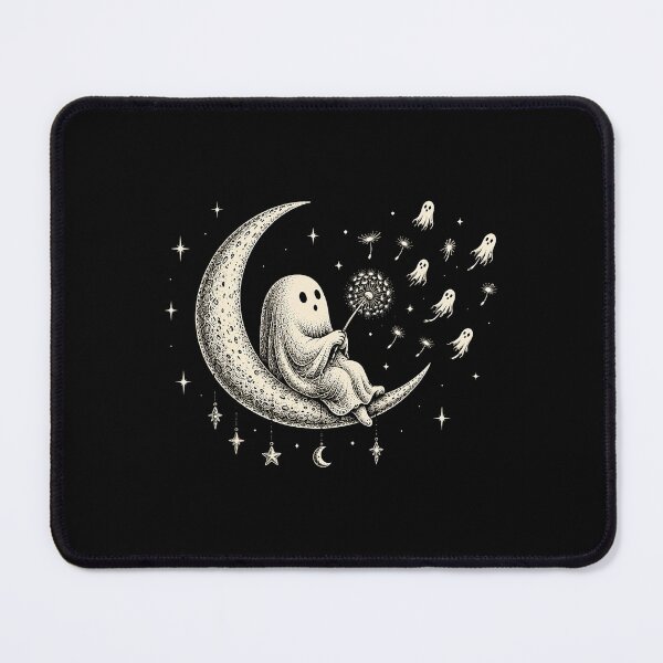 Item preview, Ghost Blowing Dandelion Wish Under Crescent Moon designed and sold by ostenlee.