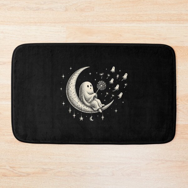 Item preview, Ghost Blowing Dandelion Wish Under Crescent Moon designed and sold by ostenlee.