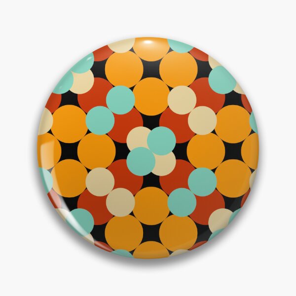 Item preview, Retro Circular Dot Geometric Pattern in Orange and Aqua designed and sold by StefanStudioArt.