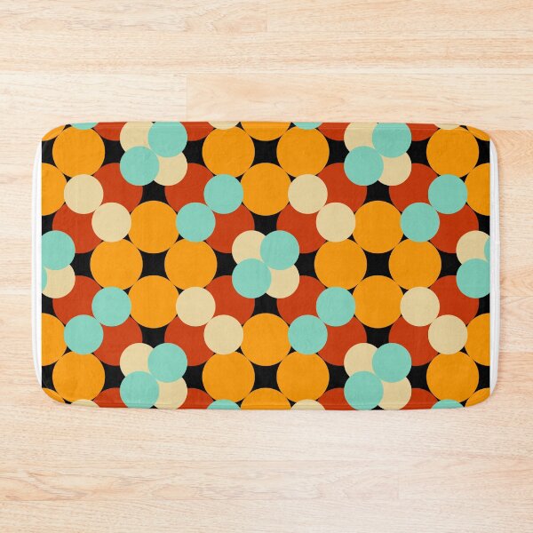 Item preview, Retro Circular Dot Geometric Pattern in Orange and Aqua designed and sold by StefanStudioArt.