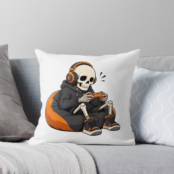 Item preview, Skeleton Gamer with Headphones Playing designed and sold by Dmo3HarkoArt.