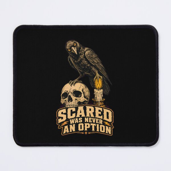Item preview, Funny Crow Shirt, "Scared was never an option" Tee, Sarcastic Crow Deadpan Humor  designed and sold by Mildly-Talented.