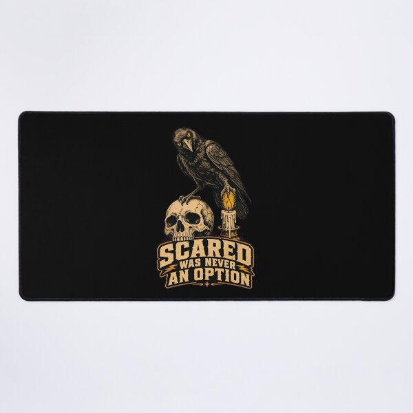 Item preview, Funny Crow Shirt, "Scared was never an option" Tee, Sarcastic Crow Deadpan Humor designed and sold by Mildly-Talented.