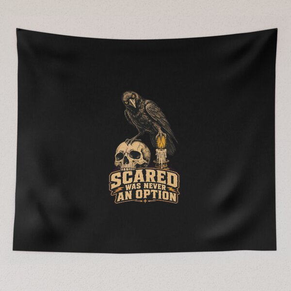 Item preview, Funny Crow Shirt, "Scared was never an option" Tee, Sarcastic Crow Deadpan Humor  designed and sold by Mildly-Talented.
