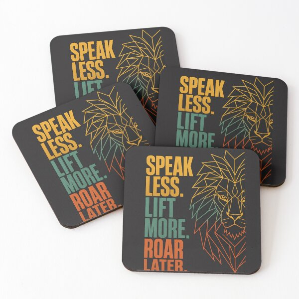 Item preview, Speak Less Lift More Roar Later Fitness Lion designed and sold by Bennie Singh.