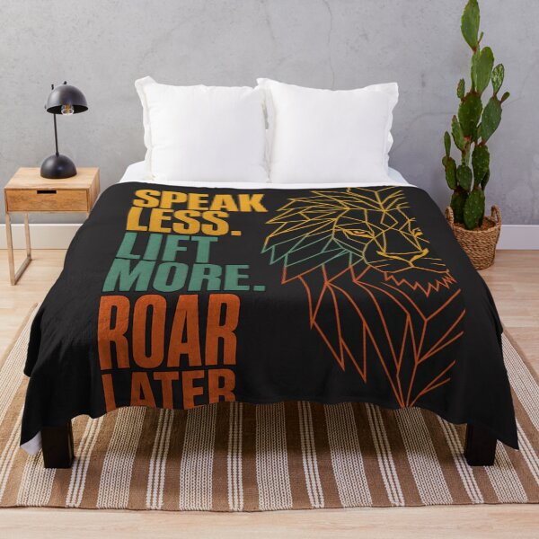 Item preview, Speak Less Lift More Roar Later Fitness Lion designed and sold by Bennie Singh.
