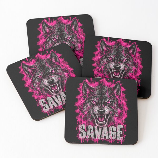 Item preview, SAVAGE WOLF PINK designed and sold by Neo-Punk.