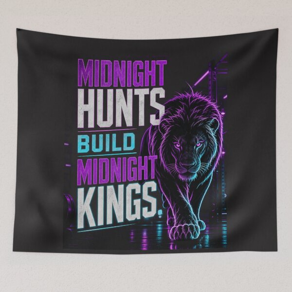 Item preview, Midnight Hunts Build Midnight Kings Fitness Lion Art designed and sold by Bennie Singh.