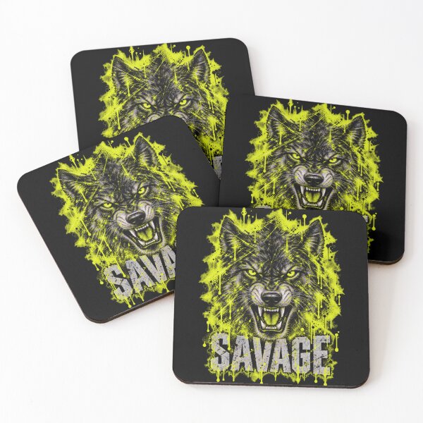 Item preview, SAVAGE WOLF YELLOW designed and sold by Neo-Punk.