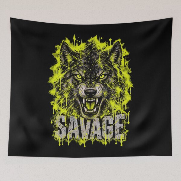 Item preview, SAVAGE WOLF YELLOW designed and sold by Neo-Punk.