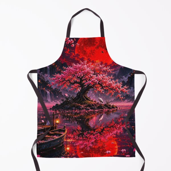Item preview, Red Moon Over Cherry Blossom Island designed and sold by gloriacorear.