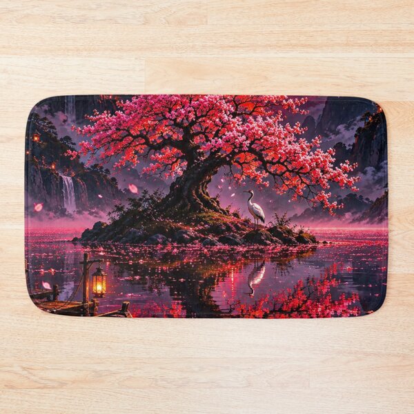 Item preview, Red Moon Over Cherry Blossom Island designed and sold by gloriacorear.