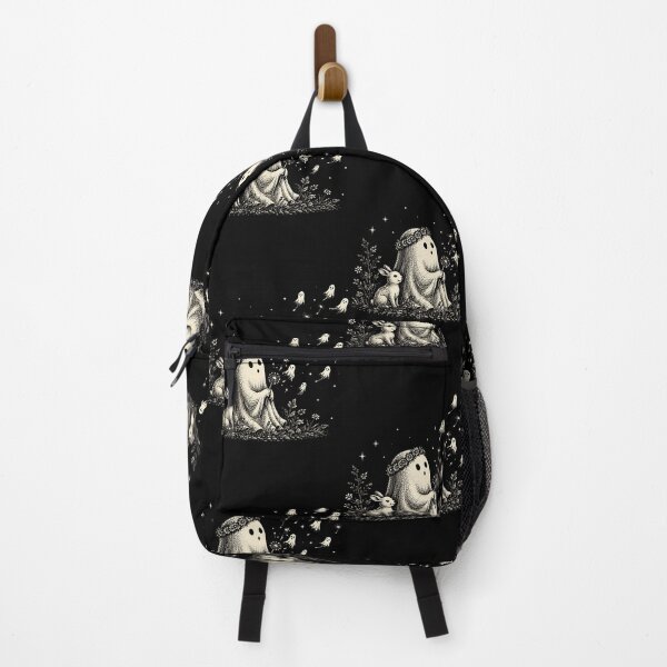 Item preview, Ghost Blowing Dandelion Wishes With Bunny Halloween Scene designed and sold by ostenlee.