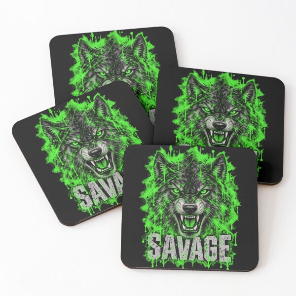 Item preview, SAVAGE WOLF GREEN designed and sold by Neo-Punk.